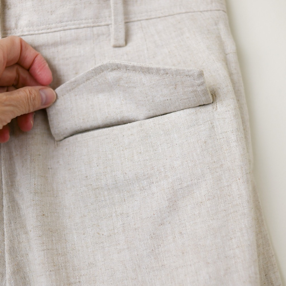 Banana Republic Linen Cotton Wide Leg Pants Women 2 P Beige Pleated Minimalist - Picture 7 of 12
